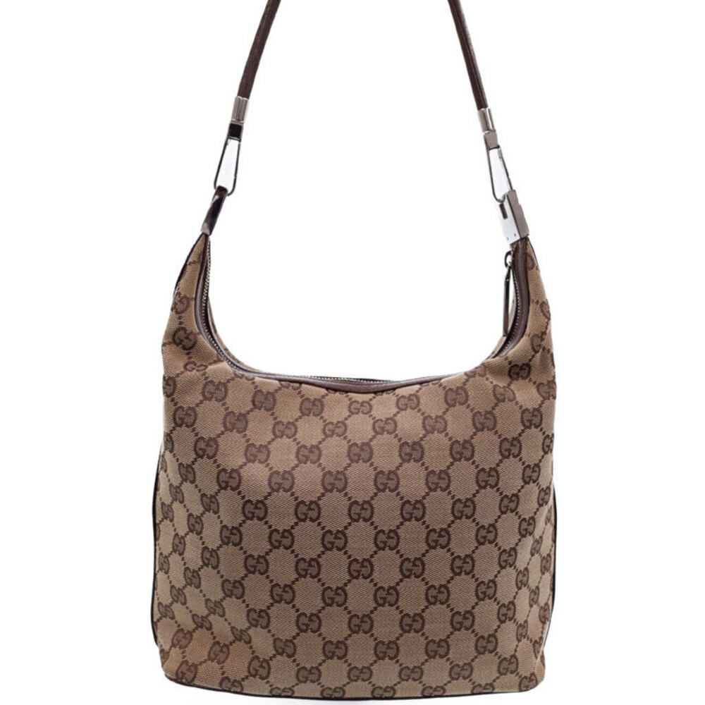 Gucci canvas leather monogram GG bag Scarlett beige Brown Hobo